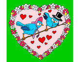 Dibujo Corazón con pájaros pintado por canduchi