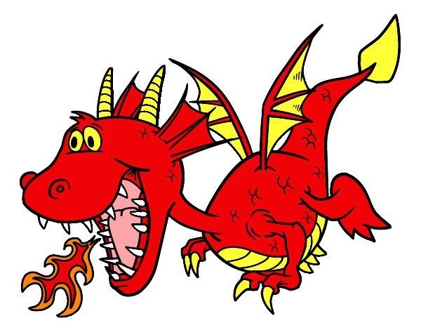 Dibujo Dragón echando fuego pintado por cynder1