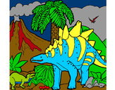 Dibujo Familia de Tuojiangosaurios pintado por pato021