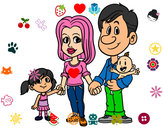 Dibujo Familia feliz pintado por Holanati