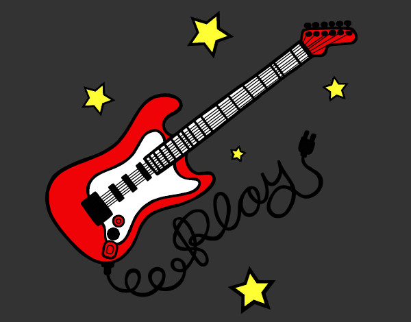 Dibujo Guitarra y estrellas pintado por CSG10