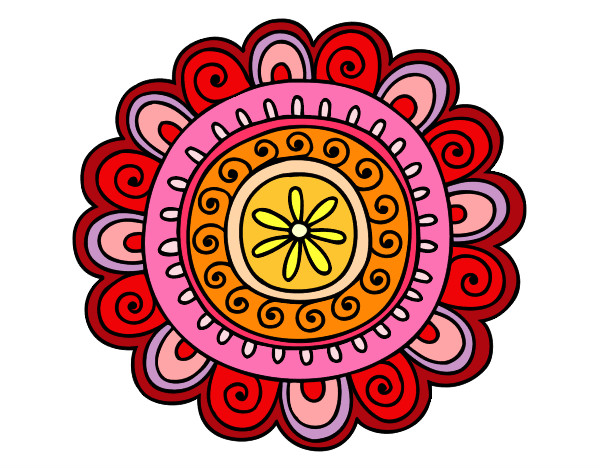 Dibujo Mandala alegre pintado por CaluV