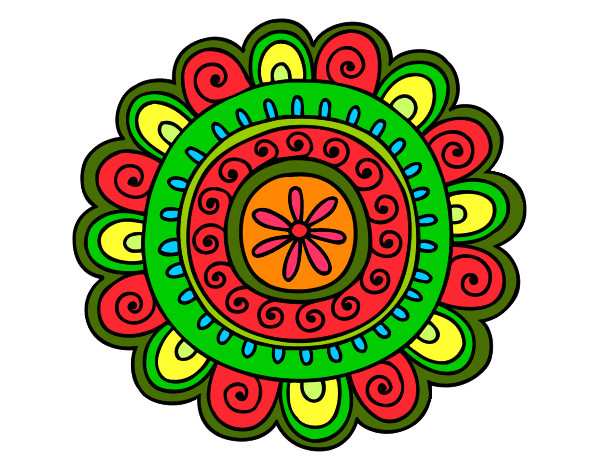 Dibujo Mandala alegre pintado por yrupe