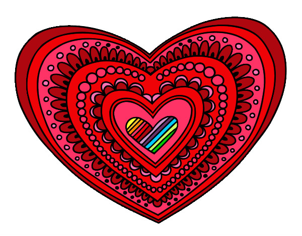 Dibujo Mandala corazón pintado por CExy32