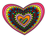 Dibujo Mandala corazón pintado por maleeee