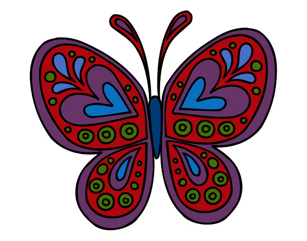 Dibujo Mandala mariposa pintado por kiara2013