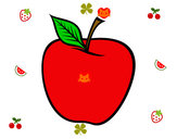 Dibujo Manzana grande pintado por pato021