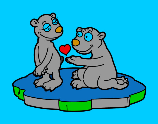 Dibujo Pareja de osos enamorados pintado por willy49
