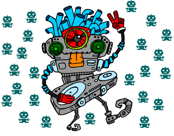 Dibujo Robot DJ pintado por samuel23