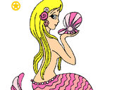 Dibujo Sirena y perla pintado por yarelieste
