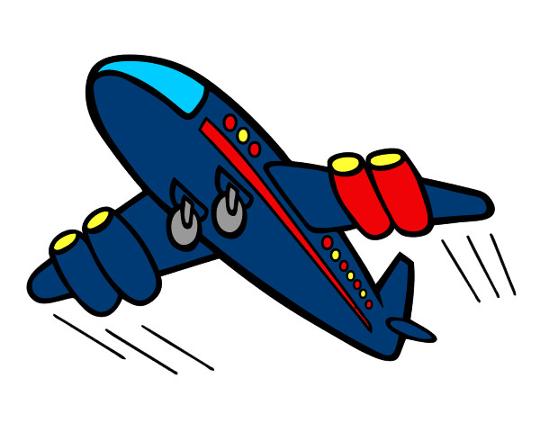 Dibujo Avión rápido pintado por enriquez