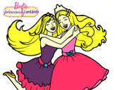 Dibujo Barbie abrazada pintado por dianadiaz