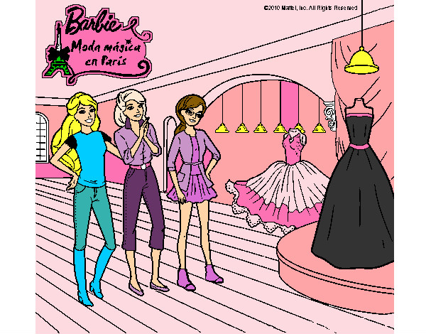 Dibujo Barbie mirando vestidos pintado por laureen_9