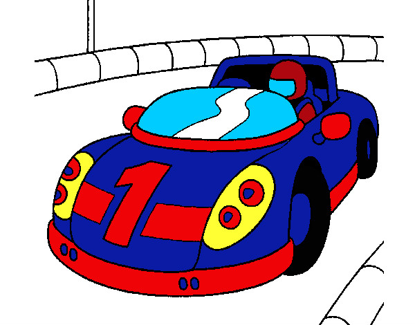 Dibujo Coche de carreras 1 pintado por enriquez