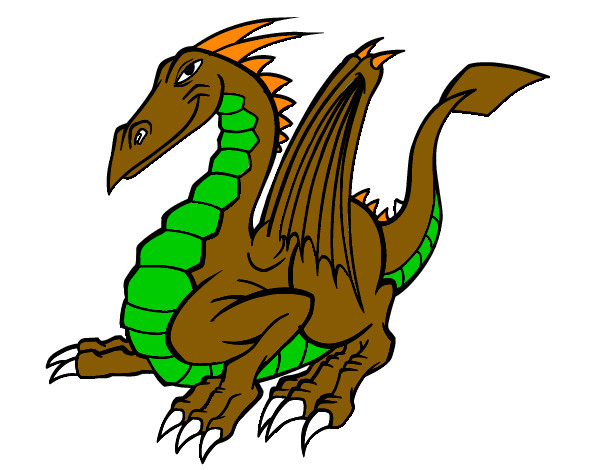 Dibujo Dragón elegante pintado por gorrito