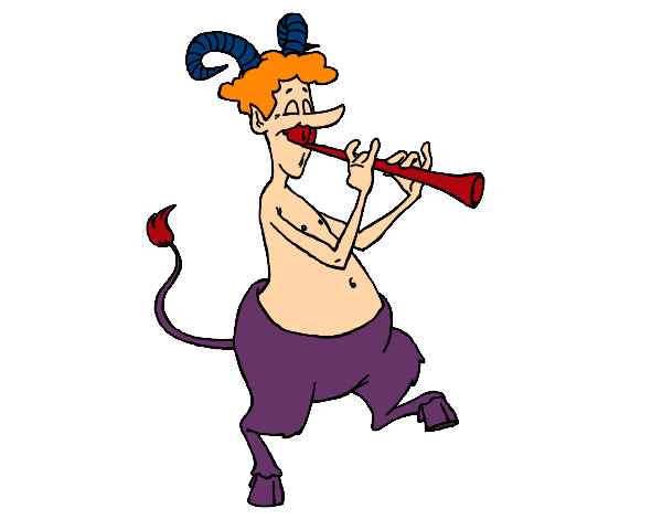 Dibujo Fauno tocando la flauta pintado por Kendrita