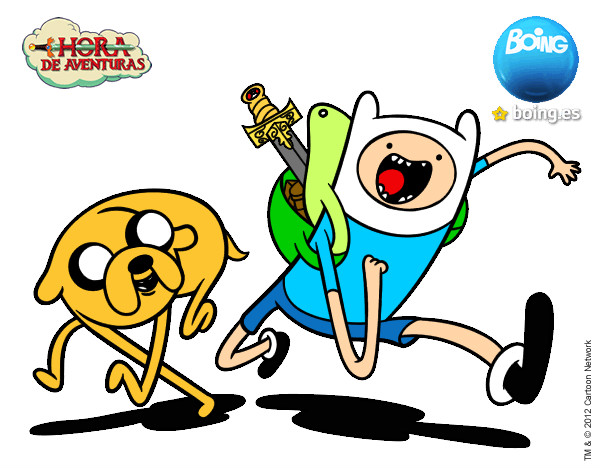 Dibujo Finn y Jake pintado por liisValles