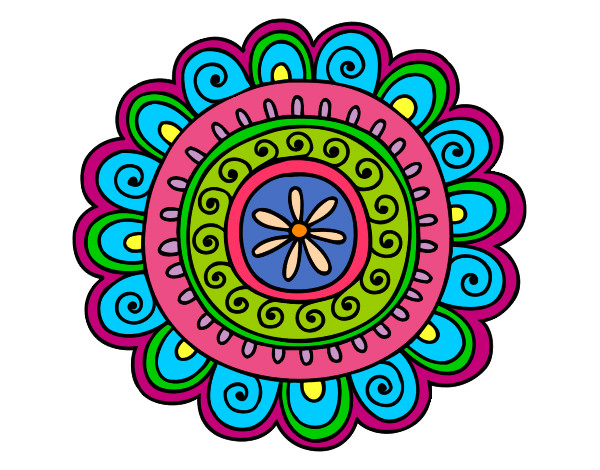 Dibujo Mandala alegre pintado por magiis