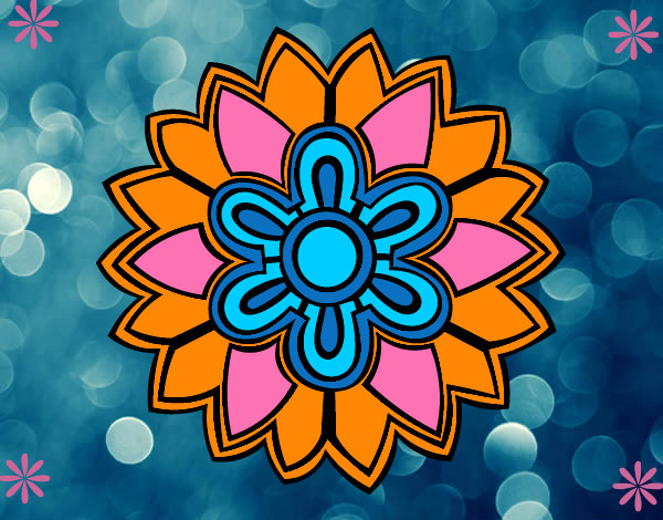 Dibujo Mándala con forma de flor weiss pintado por rosa303060