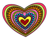Dibujo Mandala corazón pintado por colitadepa