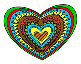 Dibujo Mandala corazón pintado por decanito