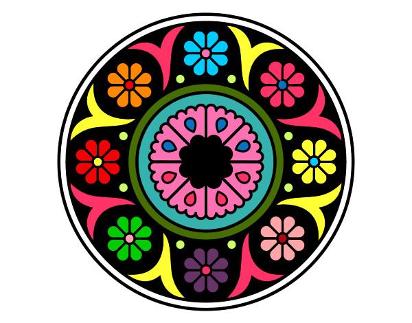 Dibujo Mandala flor pintado por mecosaa