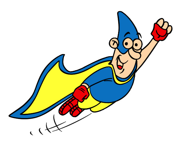 Dibujo Súper héroe volando pintado por Petii