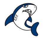 Dibujo Tiburón nadando pintado por enriquez