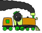 Dibujo Tren con maquinista pintado por kekafran