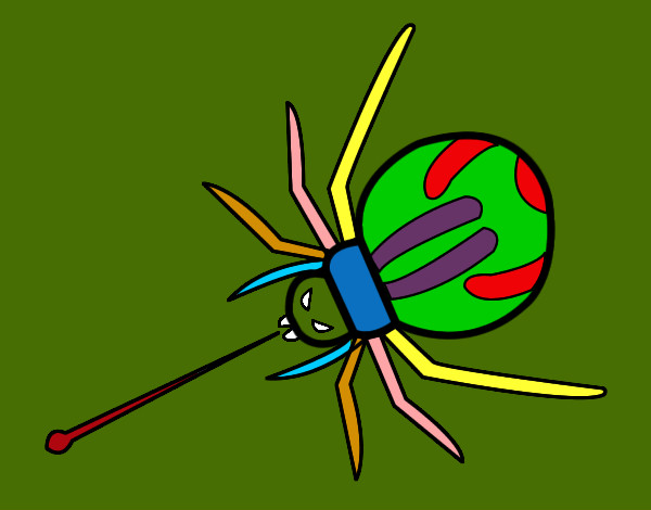 Dibujo Araña expulsando veneno pintado por mamedillon