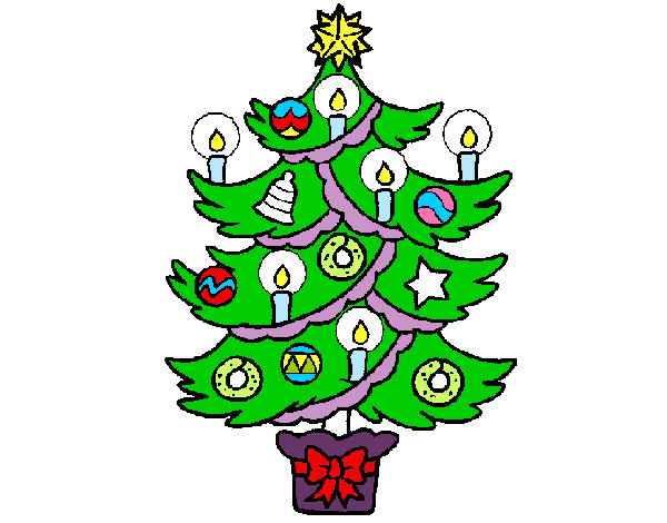 Dibujo Árbol de navidad con velas pintado por pilar2