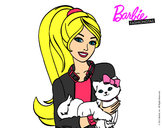 Dibujo Barbie con su linda gatita pintado por natimar