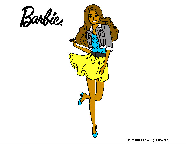 Dibujo Barbie informal pintado por norely