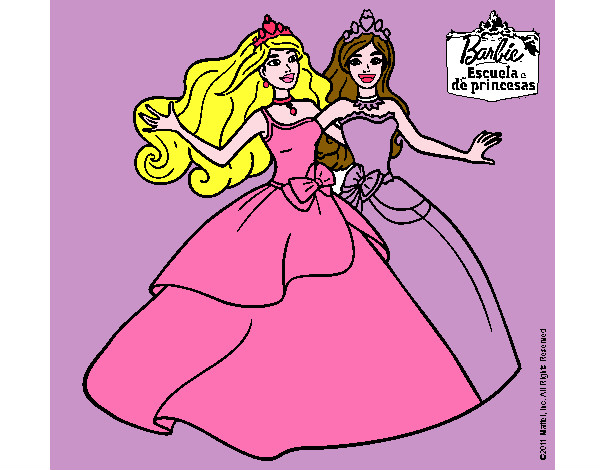 Dibujo Barbie y su amiga súper felices pintado por rubimary