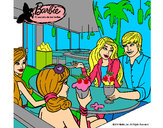 Dibujo Barbie y sus amigos en la heladería pintado por jade2002