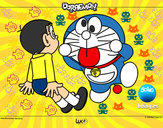 Dibujo Doraemon y Nobita pintado por chiminasia