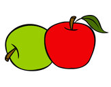 Dibujo Dos manzanas pintado por colitadepa