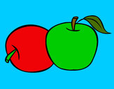 Dibujo Dos manzanas pintado por francico