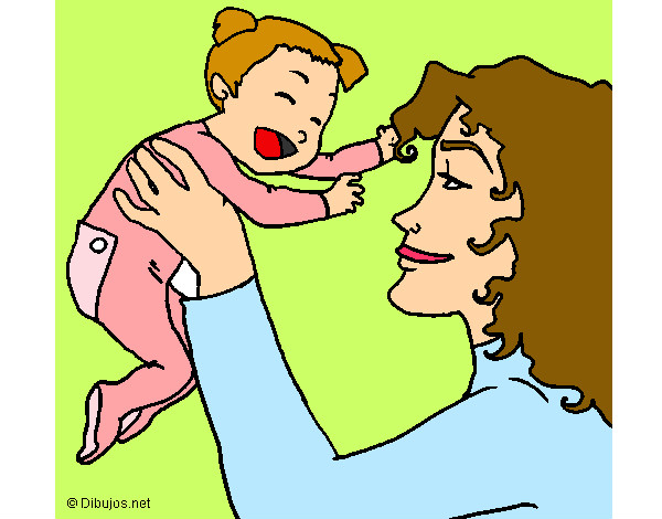 Dibujo Madre con su bebe 1 pintado por cookiechip