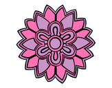 Dibujo Mándala con forma de flor weiss pintado por  rosadita