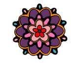 Dibujo Mándala con una flor pintado por colitadepa