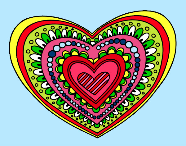 Dibujo Mandala corazón pintado por cori-glori