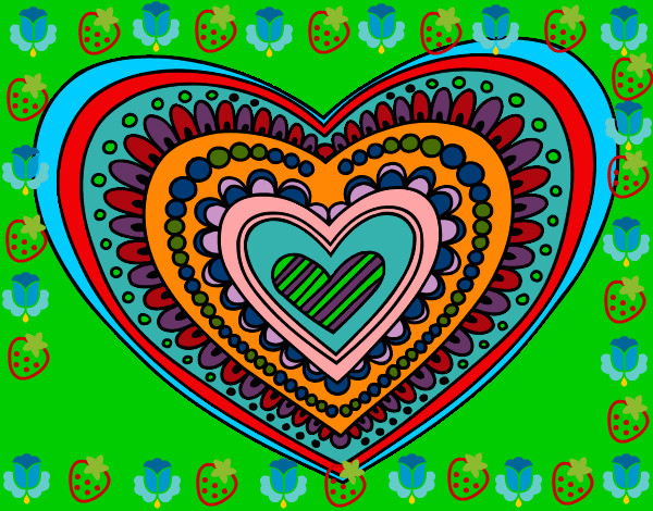 Dibujo Mandala corazón pintado por jade2002