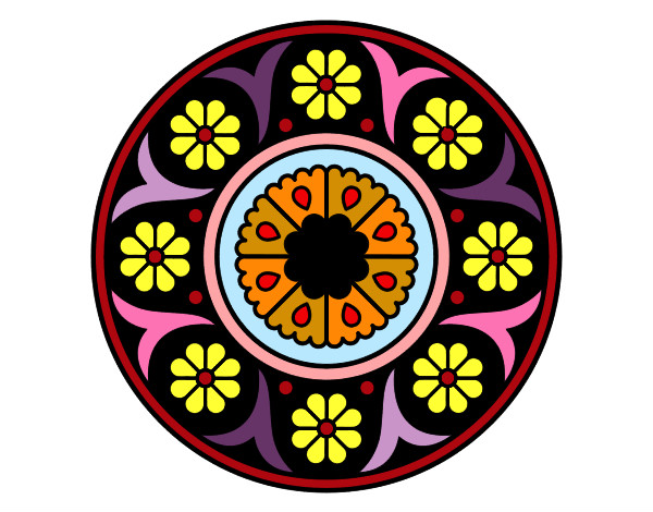 Dibujo Mandala flor pintado por colitadepa