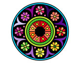 Dibujo Mandala flor pintado por verosan