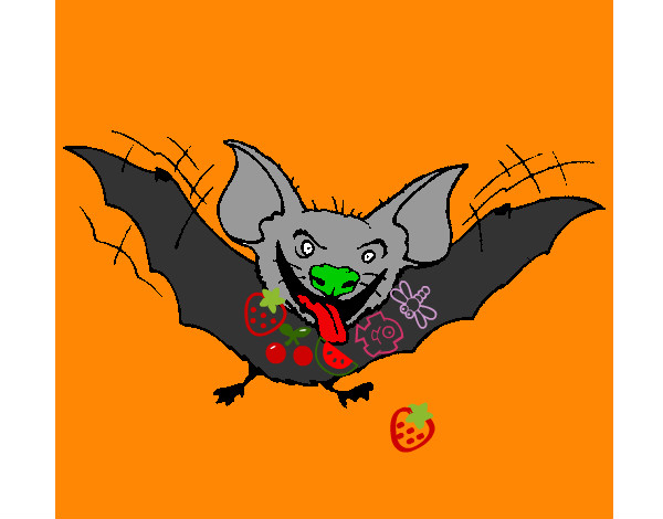 Dibujo Murciélago con la lengua fuera pintado por joapolero