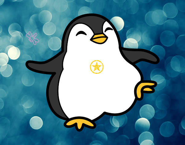 Dibujo Pingüino bailando pintado por firdaus