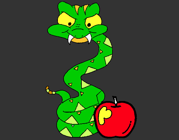 Dibujo Serpiente y manzana pintado por YOYO59