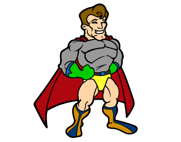 Dibujo Superhéroe musculado pintado por COTIRRAS