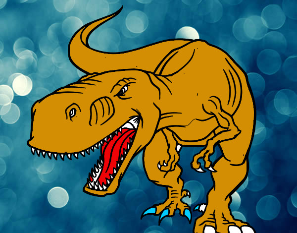 Dibujo Tiranosaurio Rex enfadado pintado por firdaus